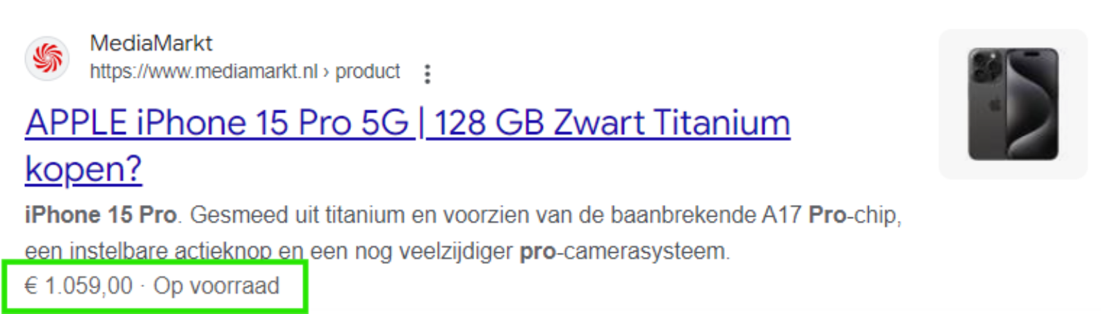 Voorraad rich snippets