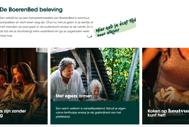 De Boerenbed Beleving - sfeerimpressie van de website